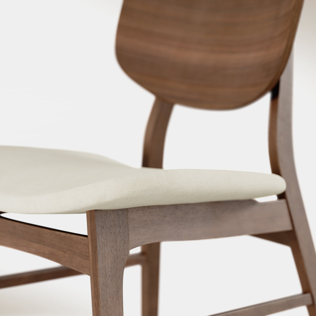 Anders Dining Chair - Beige & Walnut
