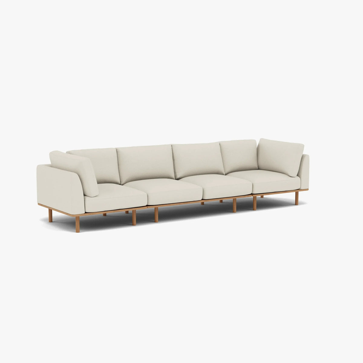 Anika Modular Sofa, bone white, studio turntable view