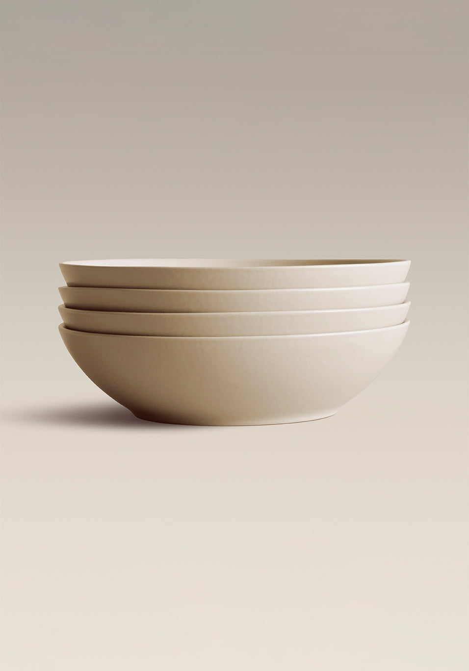 Big Stoneware Bowl Set, styled on a table