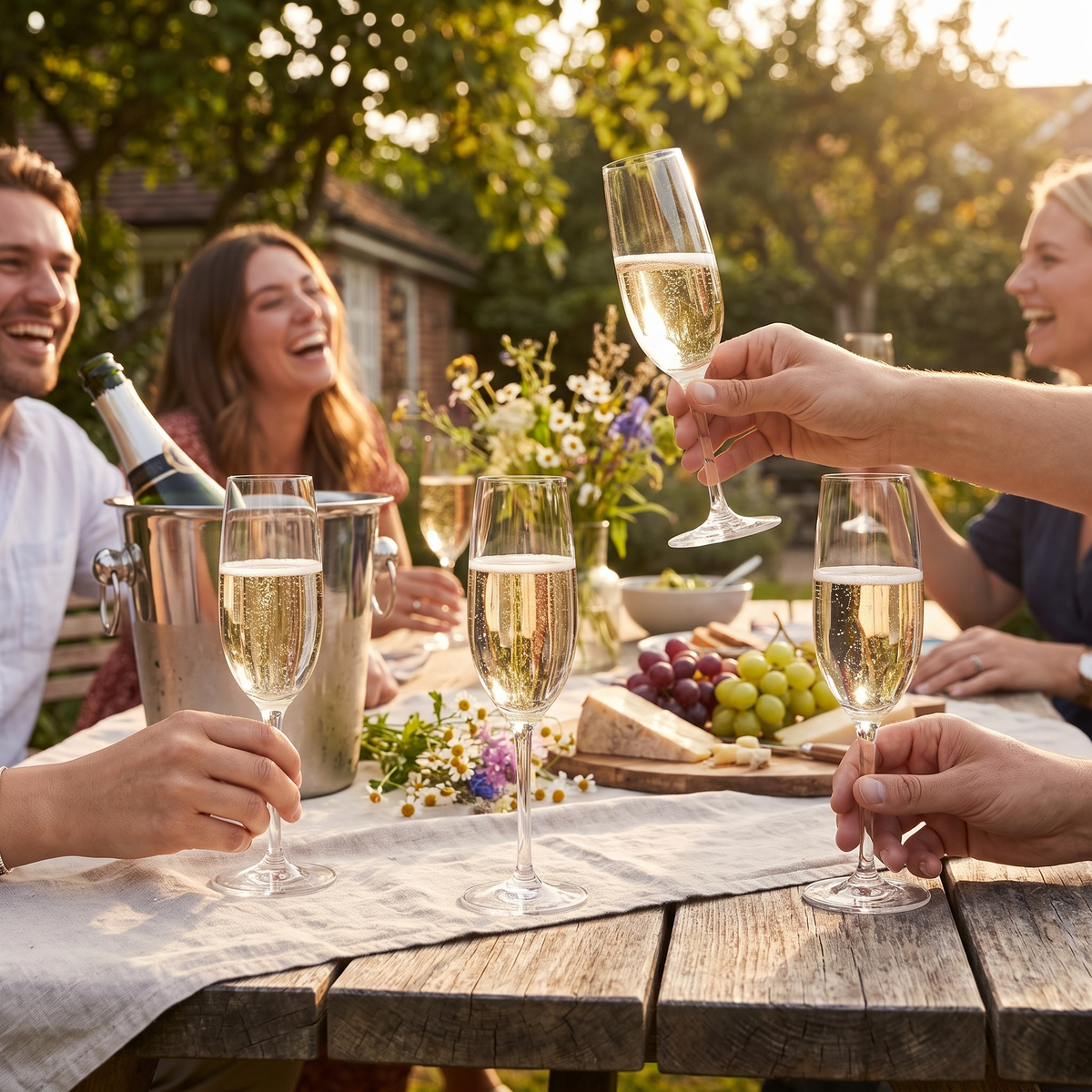 Champagne Glasses, styled in a real setting