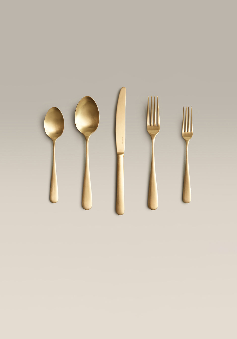 Classic 5 Piece Stainless Steel Place Setting, angled three quarter view