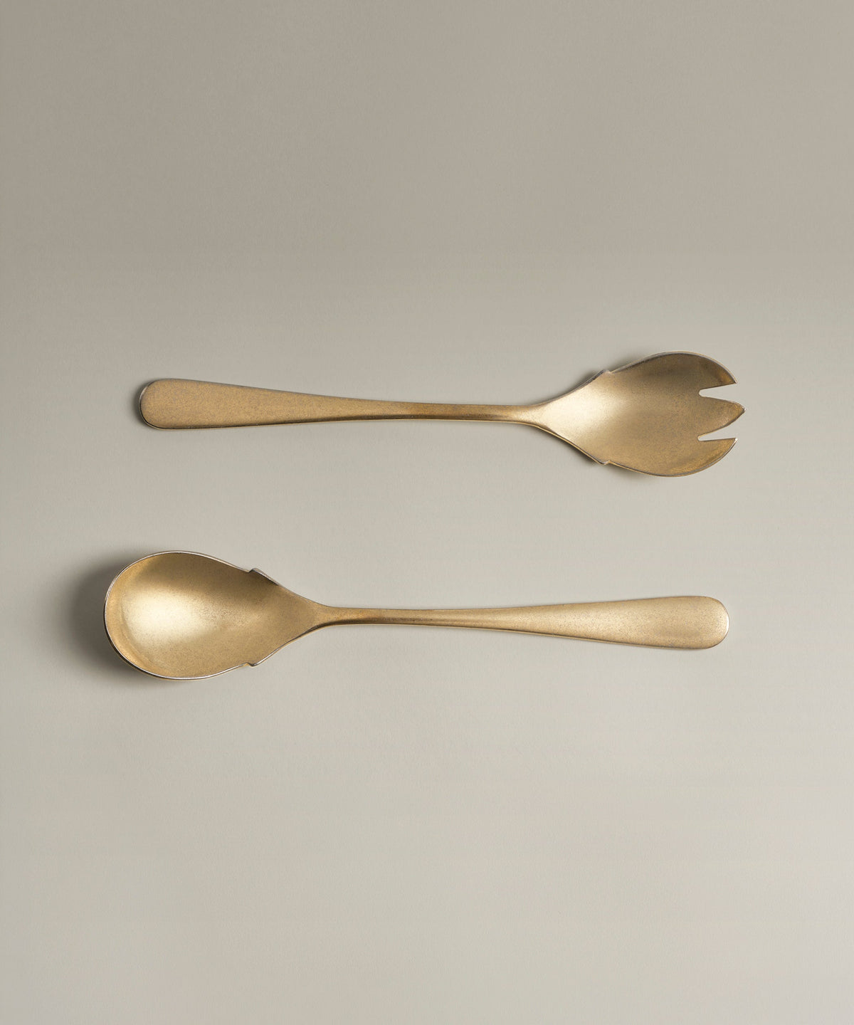 Classic Fork & Spoon Stainless Steel Serving Set, front view