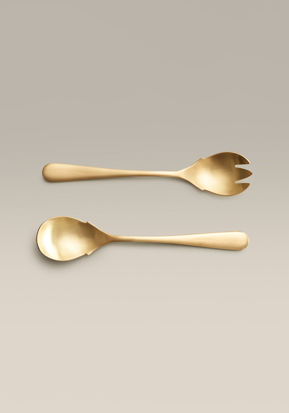 Classic Fork & Spoon Stainless Steel Serving Set, side profile