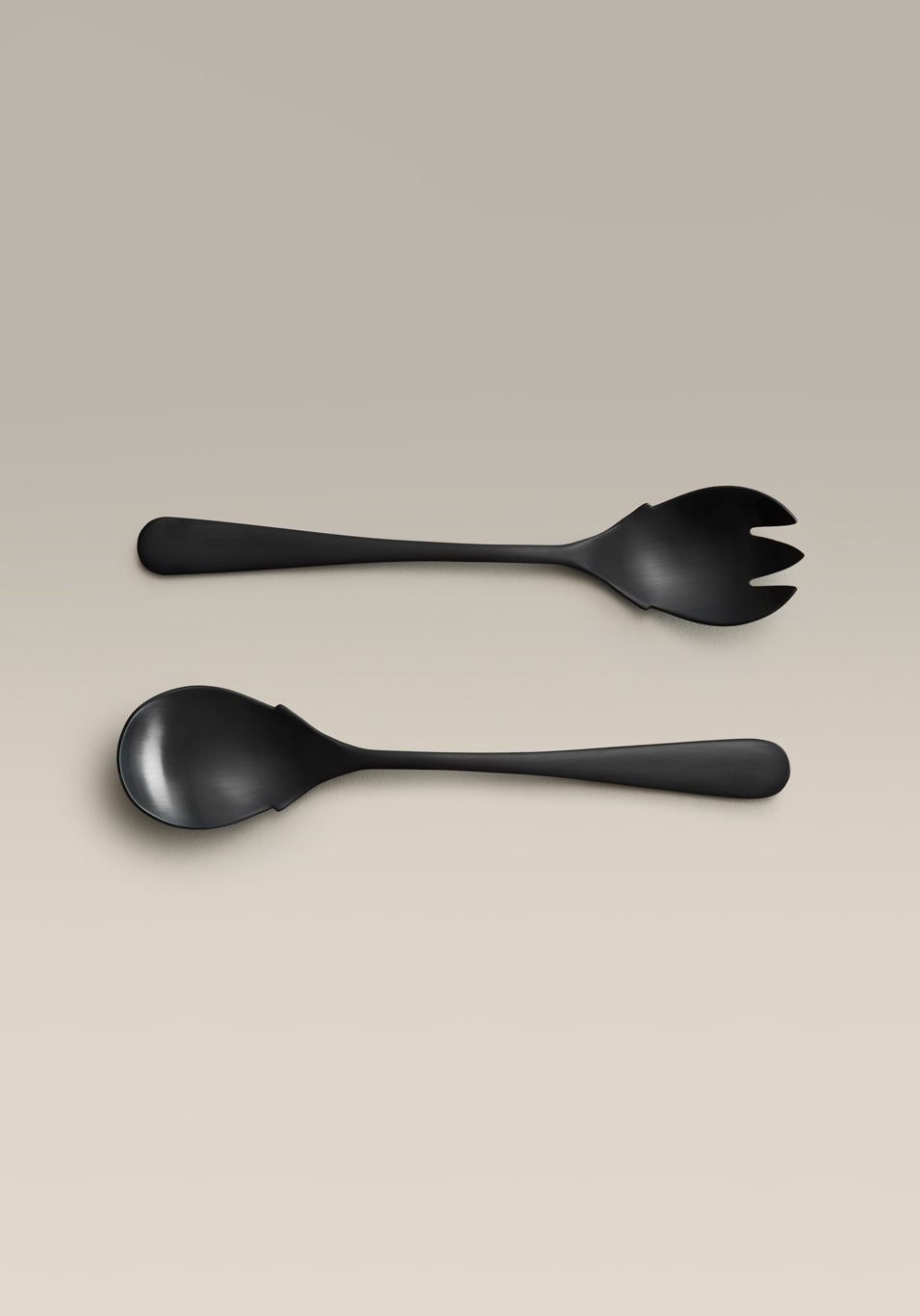 Classic Fork & Spoon Stainless Steel Serving Set, surface and finish close up