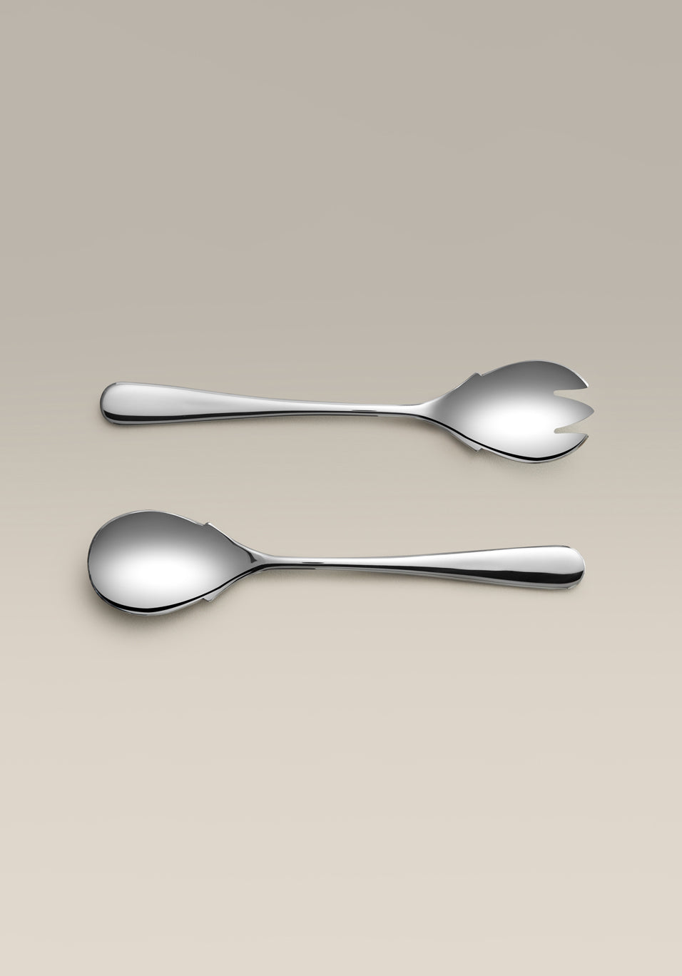 Classic Fork & Spoon Stainless Steel Serving Set, back view