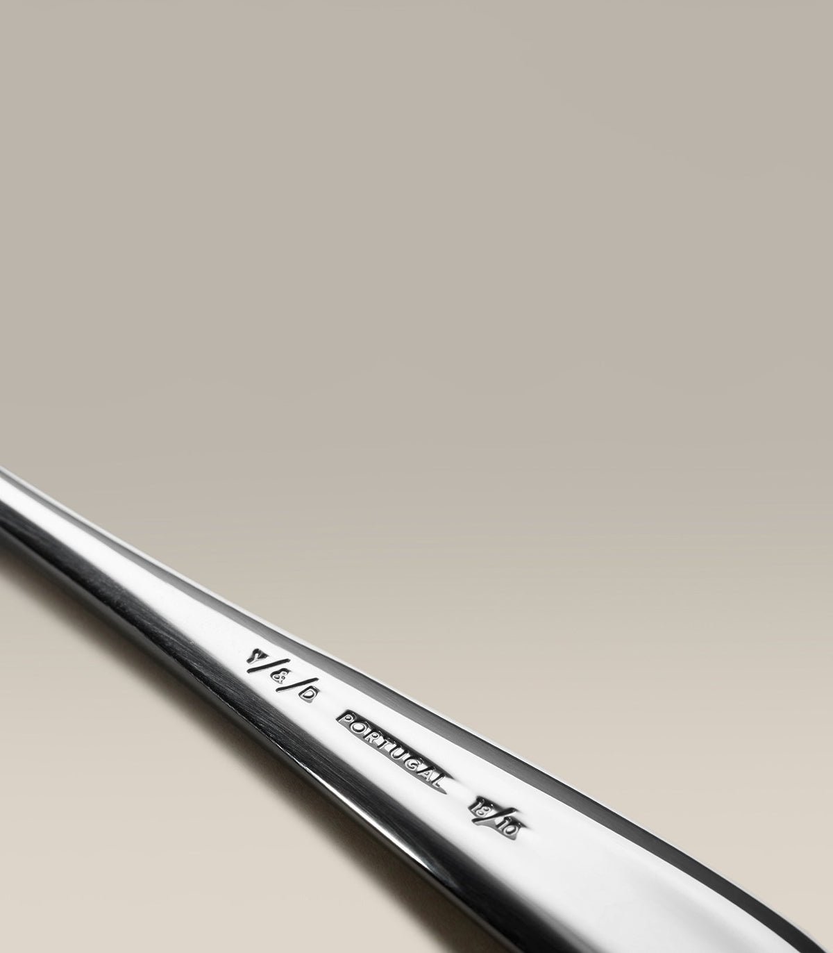 Classic Fork & Spoon Stainless Steel Serving Set, top down view