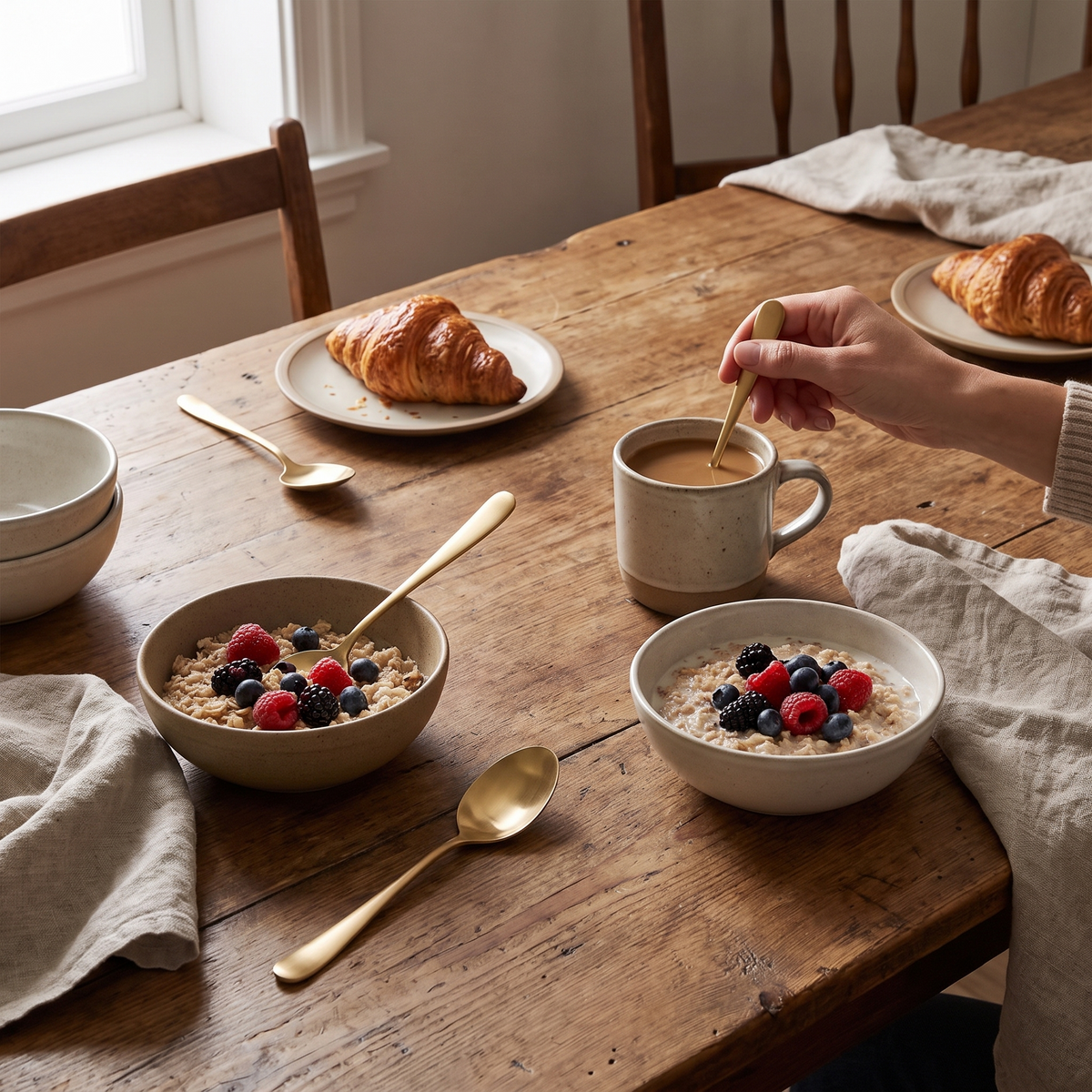 Classic Small Stainless Steel Spoon Set, styled in a real setting