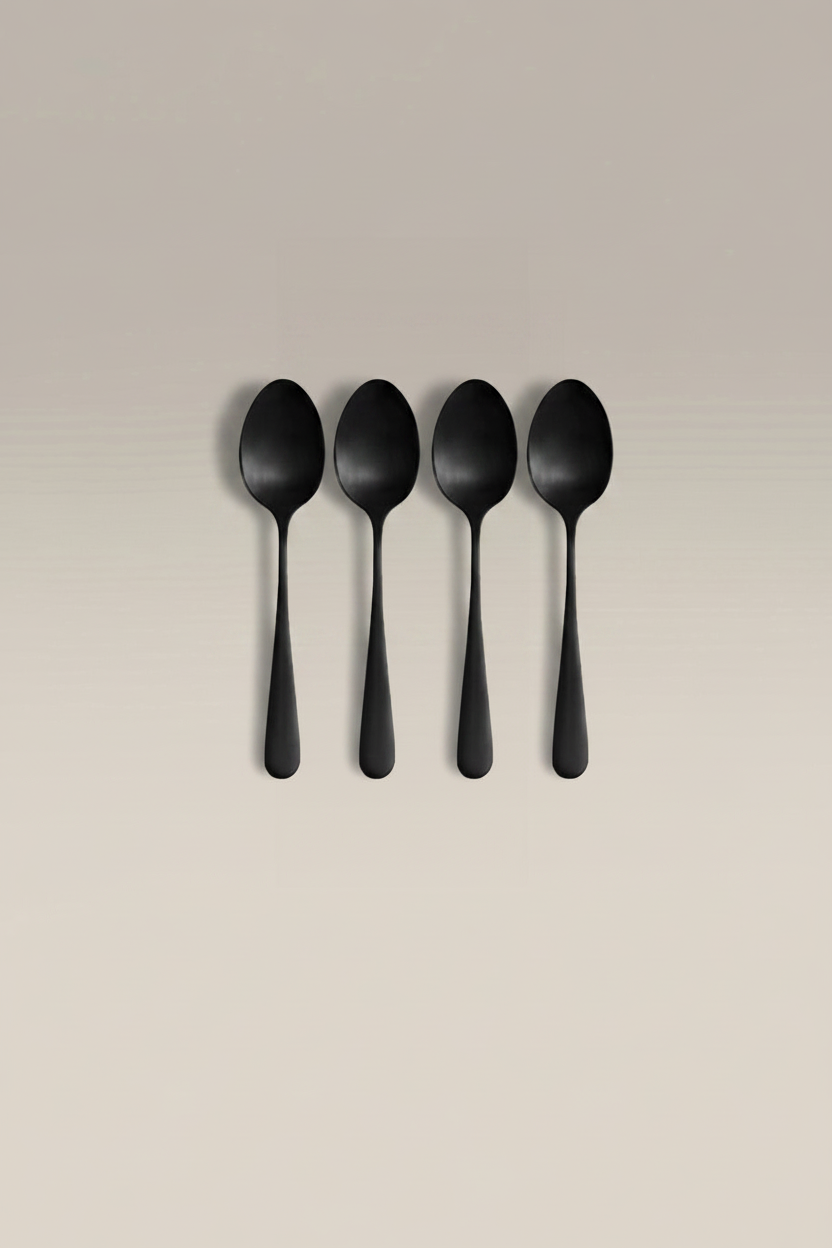 Classic Small Stainless Steel Spoon Set, side profile