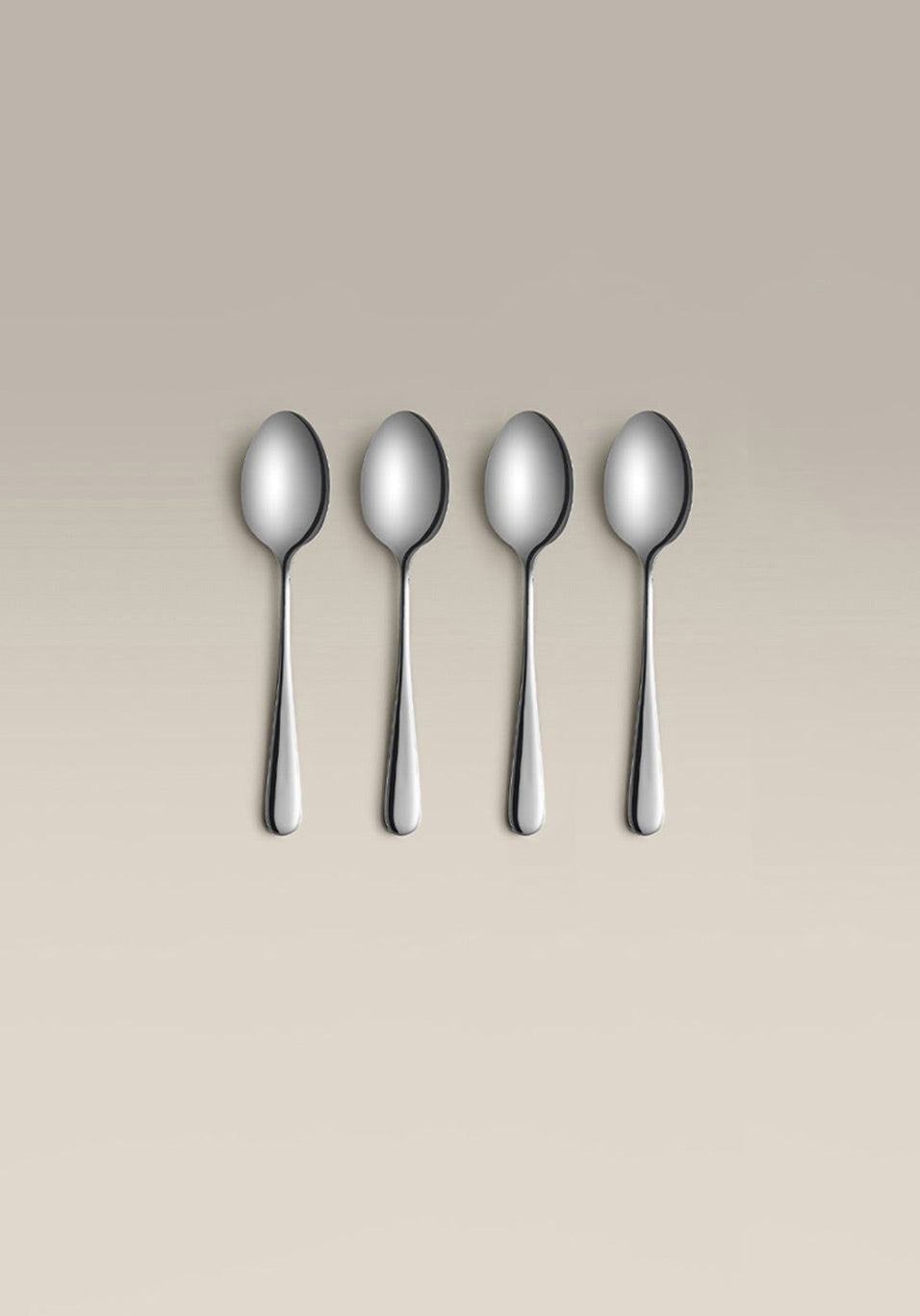 Classic Small Stainless Steel Spoon Set, surface and finish close up