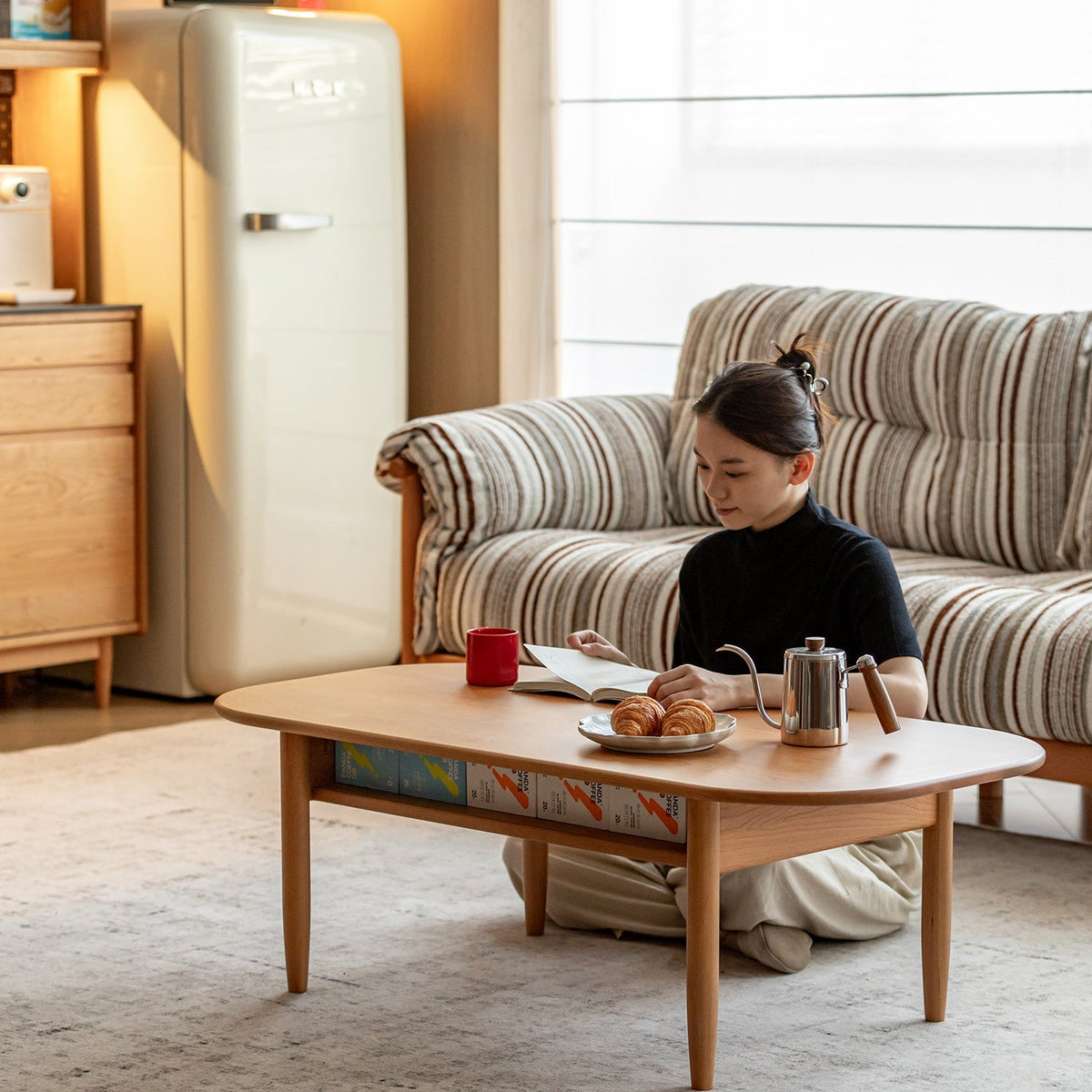 Scandinavian Cherry Wood Coffee Table VISTA
