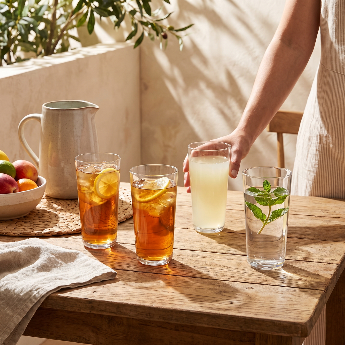Cove Tall Glass Set, styled in a real setting