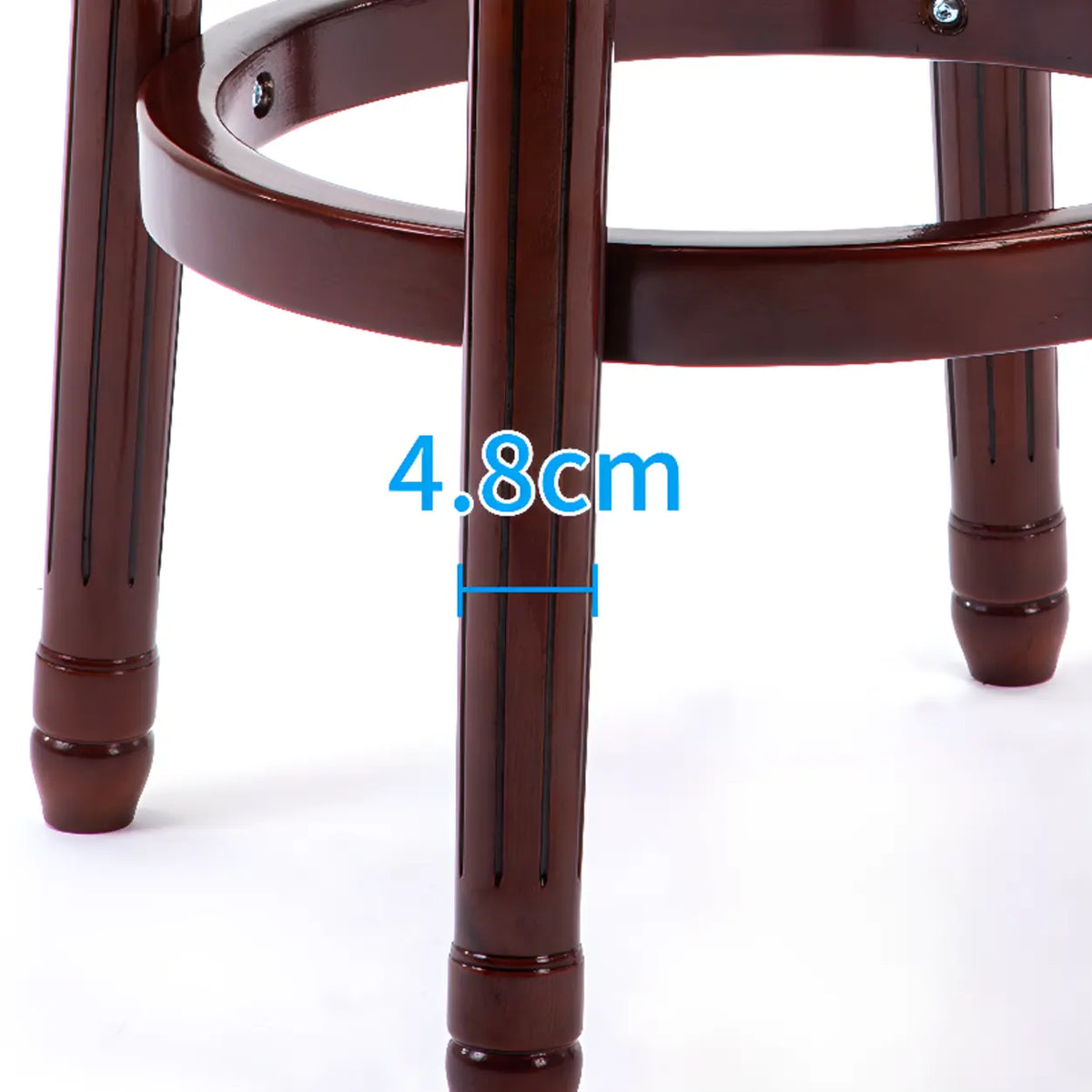 Cow Leather Wingback Swivel Wood Bar Stool with Nailhead Trim