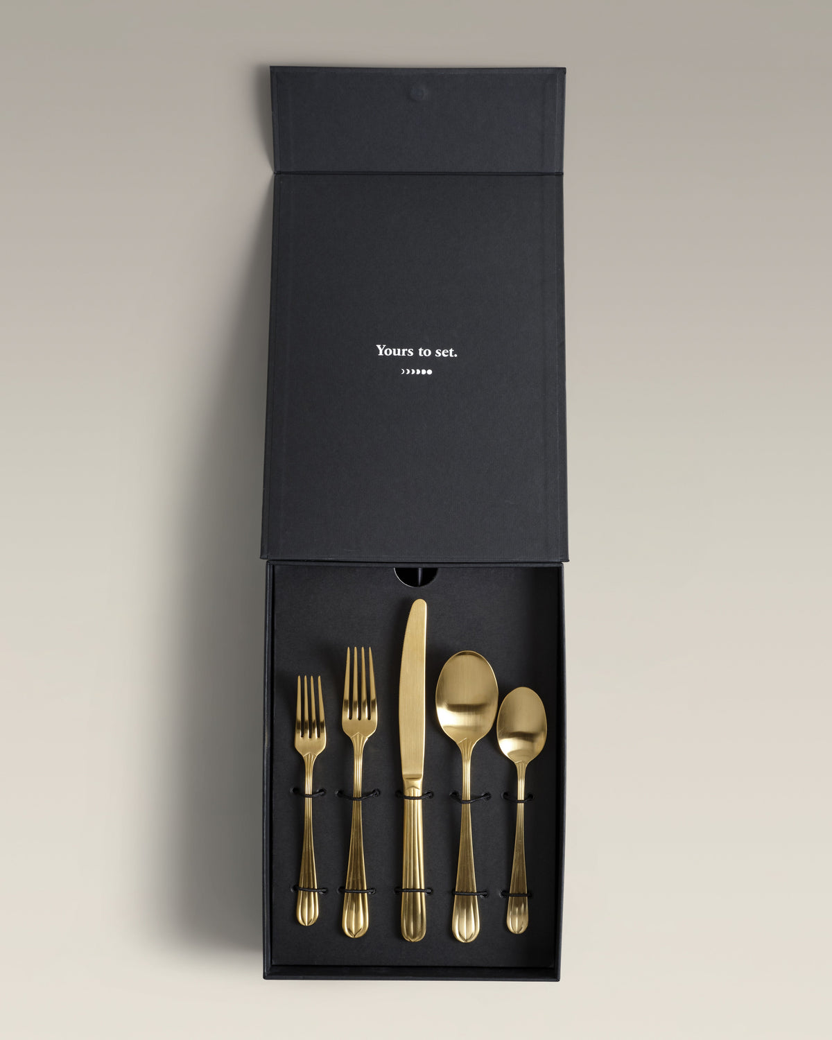 Crescent Four-Person Settings Flatware Set, full set laid out