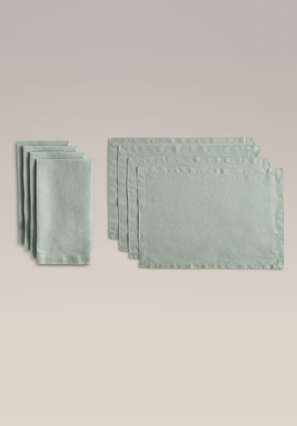Everyday Linen Napkin and Placemat Set, pile and pattern close up