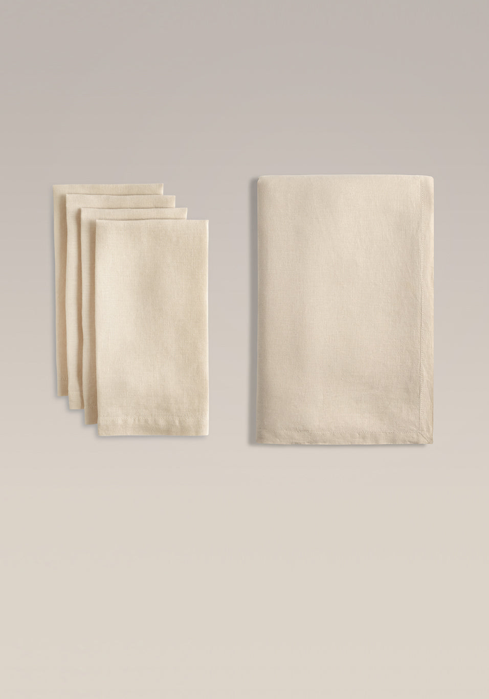 Everyday Linen Napkin and Tablecloth Set, full view from above
