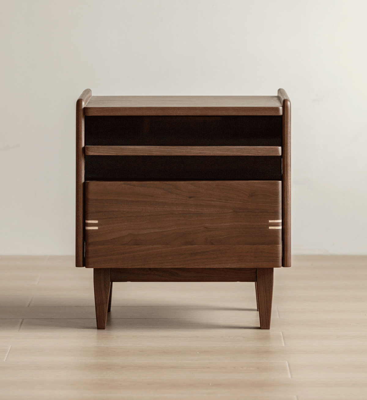 Japandi Walnut Wood Side Table DUSK