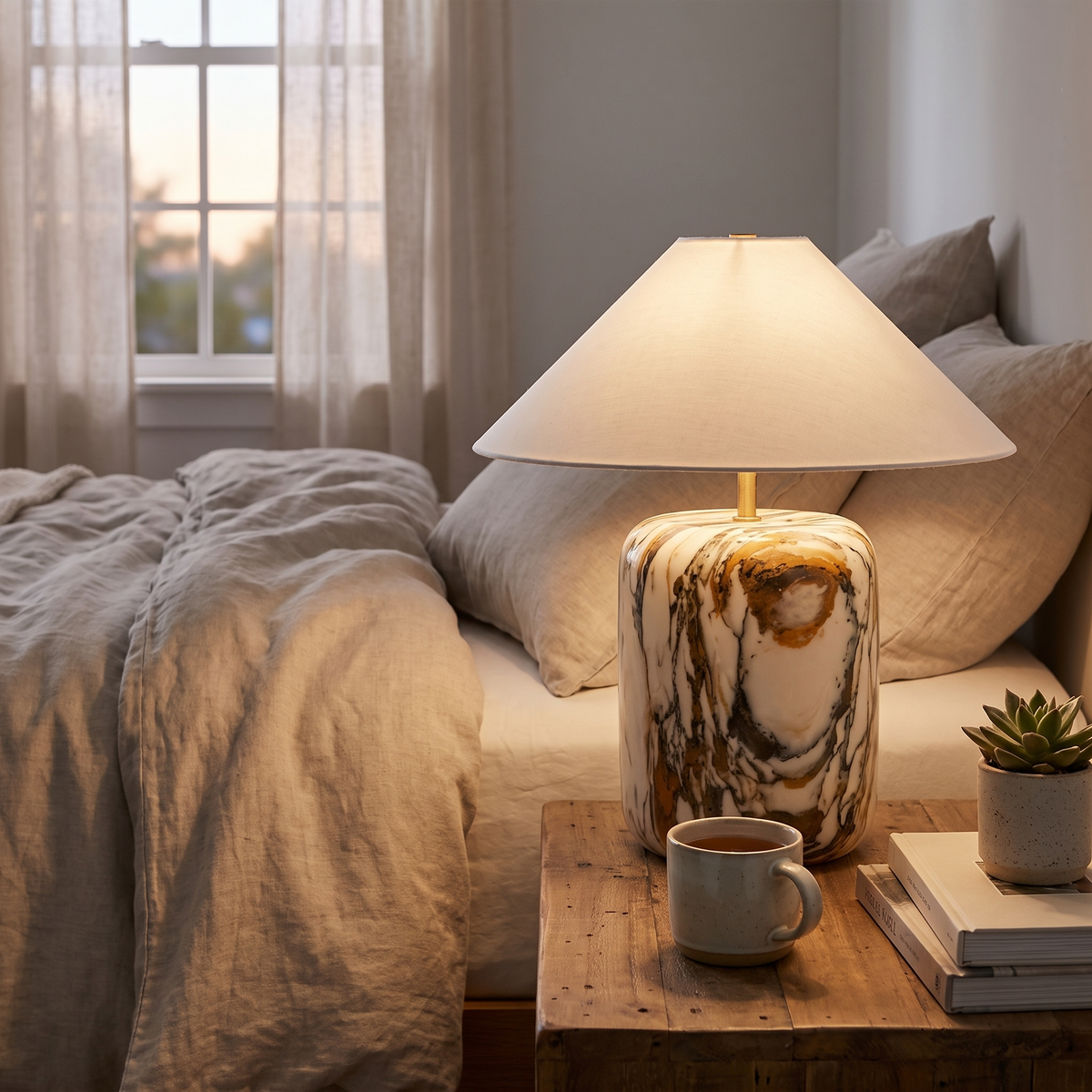 Johanne Travertine Table Lamp