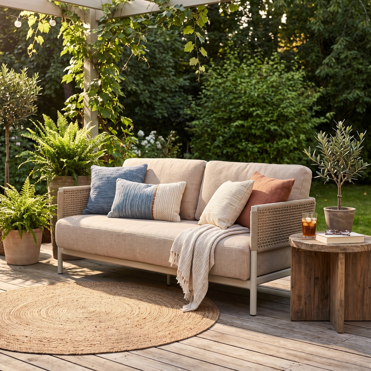 Saratoga Loveseat in Dune Aluminum