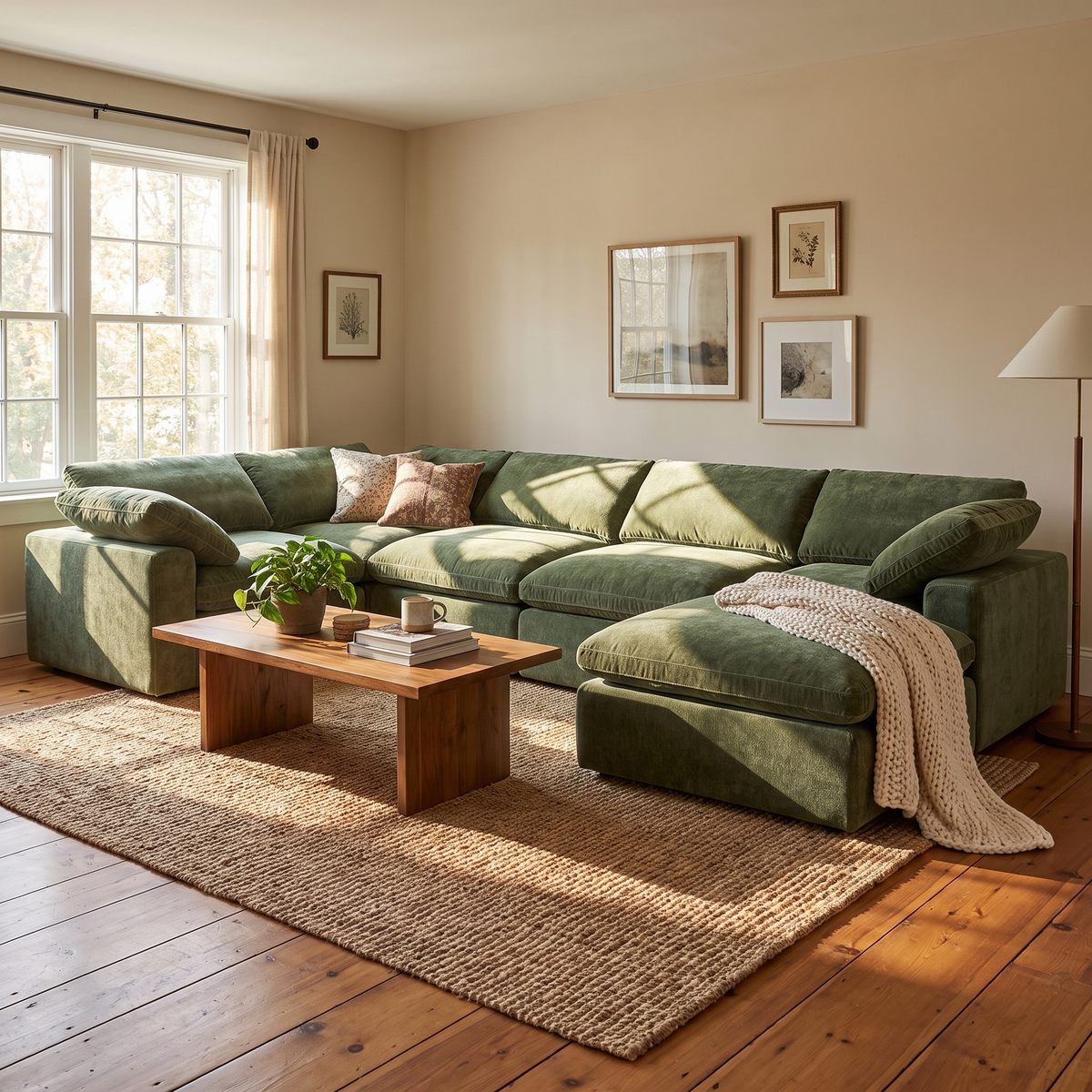 7-Seat Aspen Modular Sectional | Sagano Green