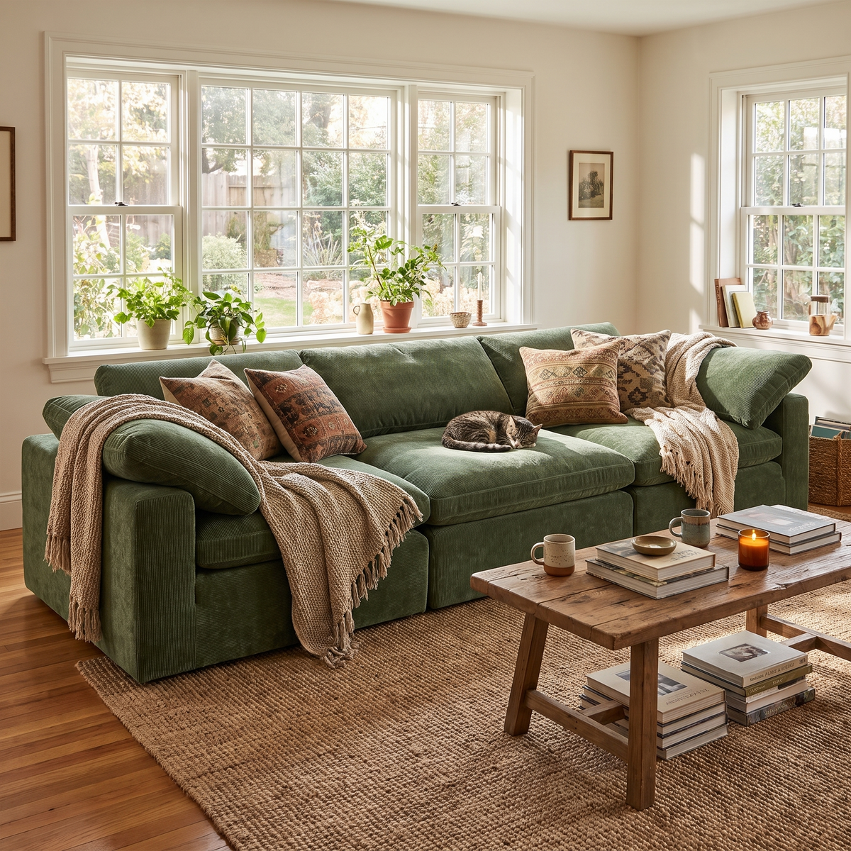 6-Seat Aspen Modular Pit-Sectional | Sagano Green