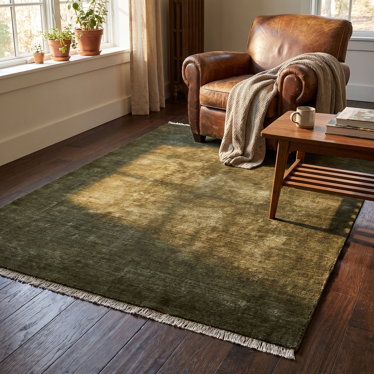 Firth Jute Rug - Dark Olive