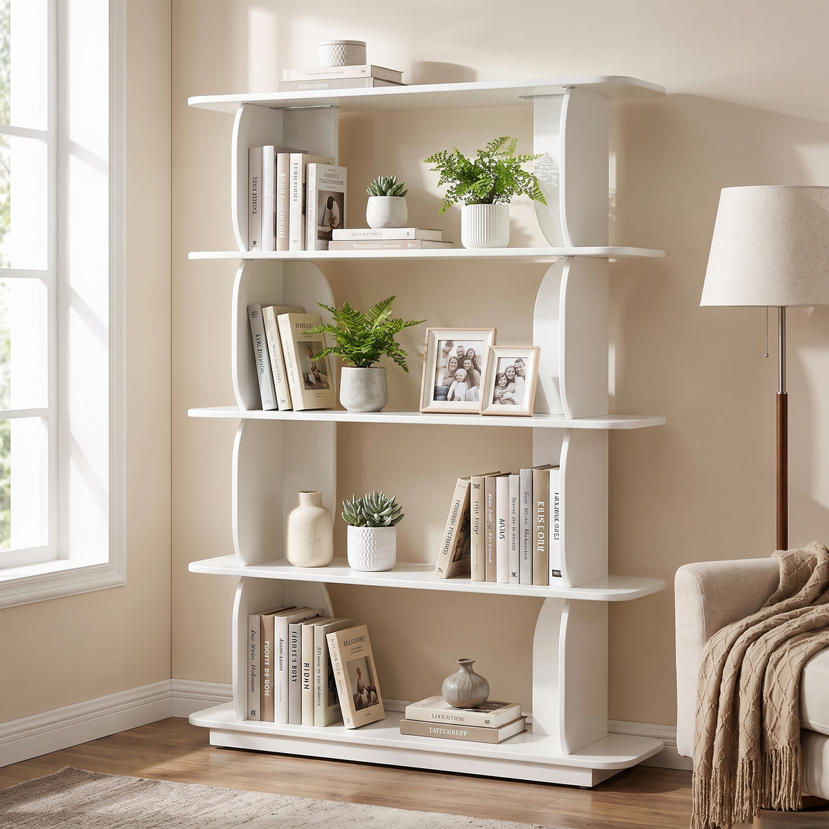 Padua 62" Bookshelf | Ivory White