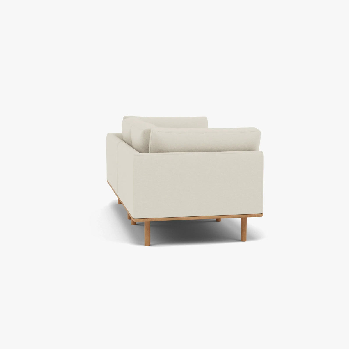 Anika Modular Sofa - Solid American White Oak - 2-Seater in Bone White Fabric