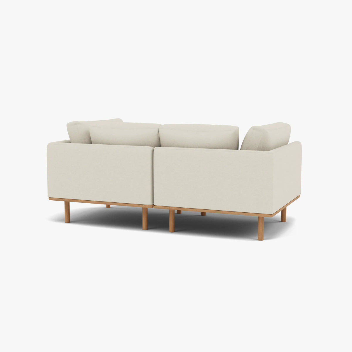 Anika Modular Sofa - Solid American White Oak - 2-Seater in Bone White Fabric