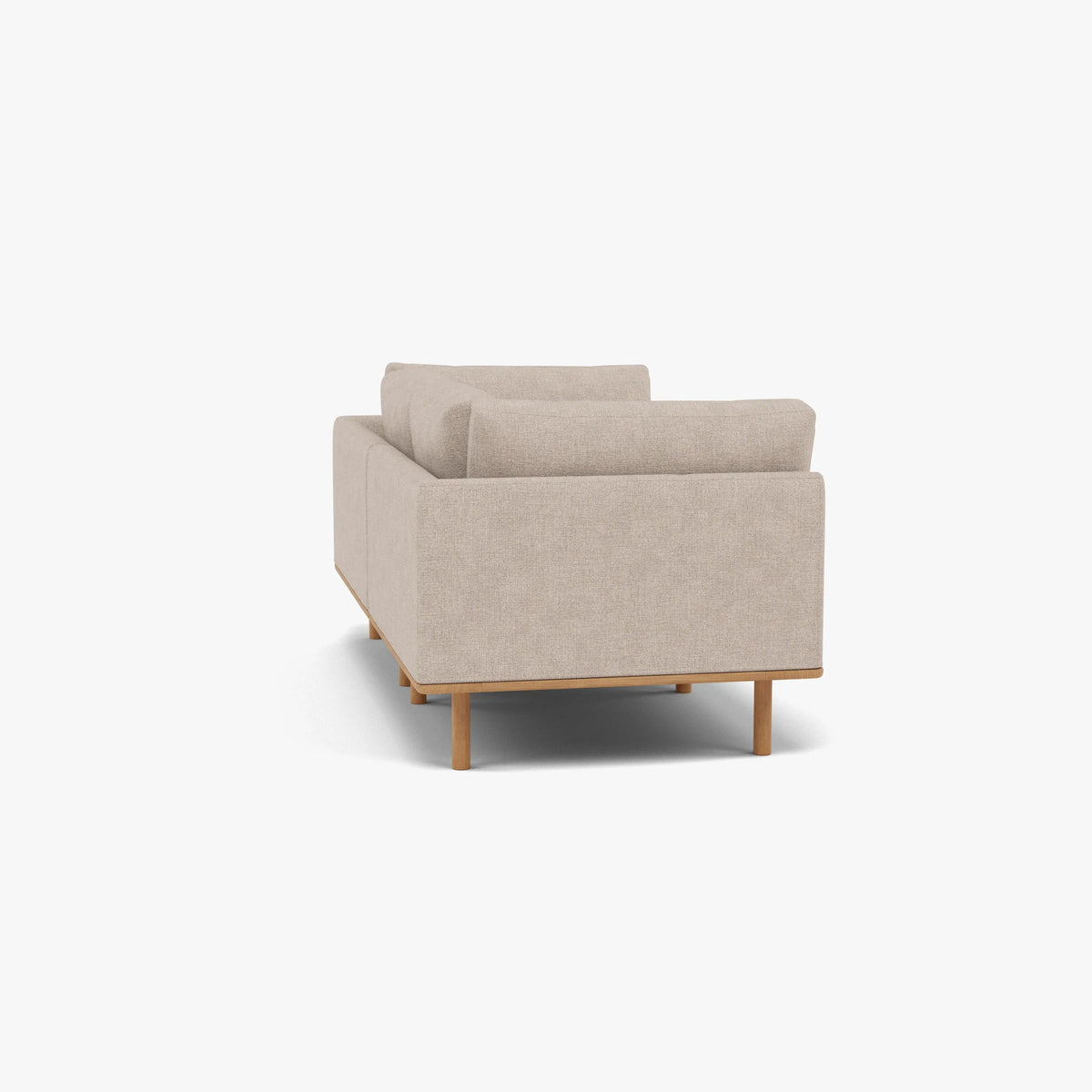 Anika Modular Sofa - Solid American White Oak - 2-Seater in Ivory Beige Fabric