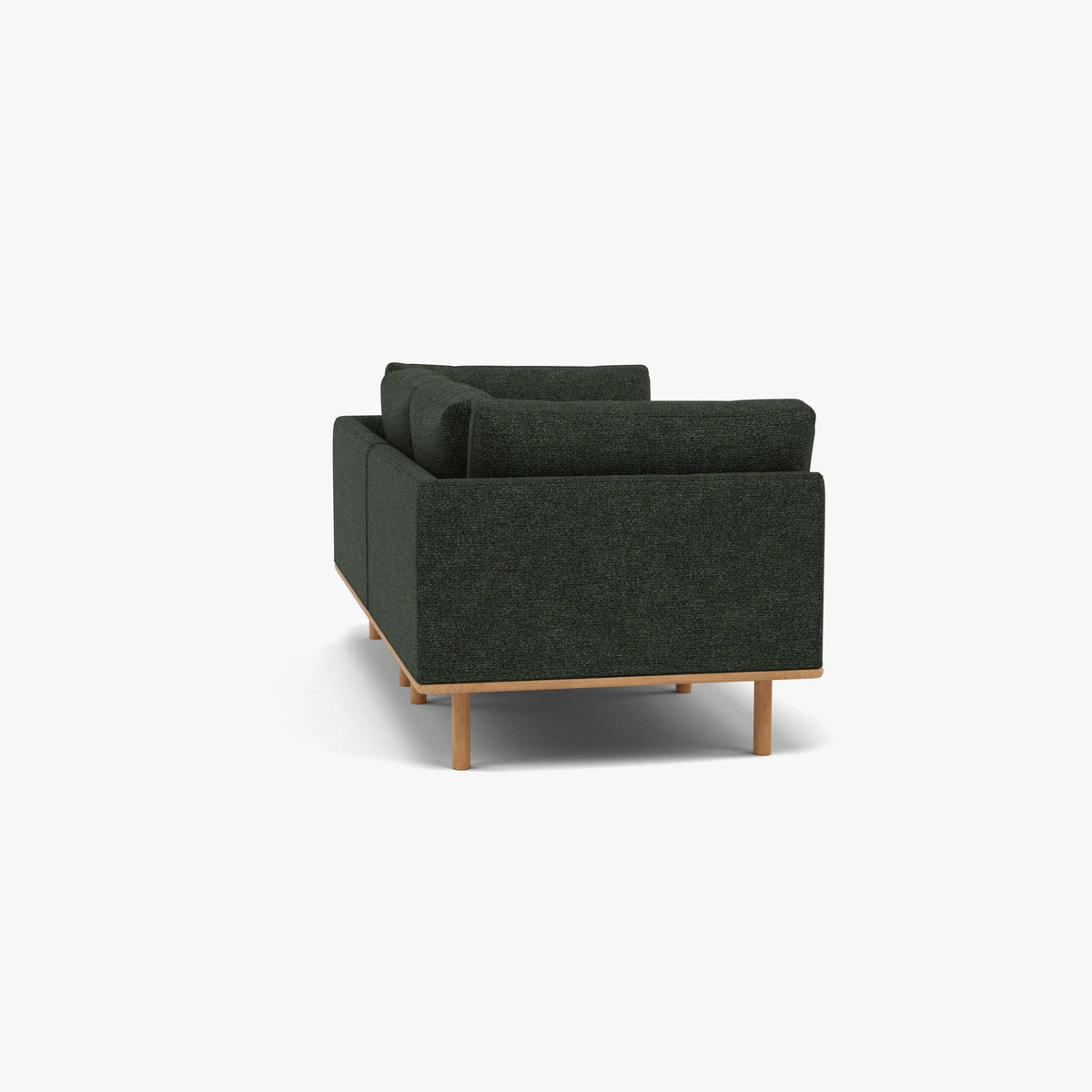 Anika Modular Sofa - Solid American White Oak - 2-Seater in Olive Green Fabric