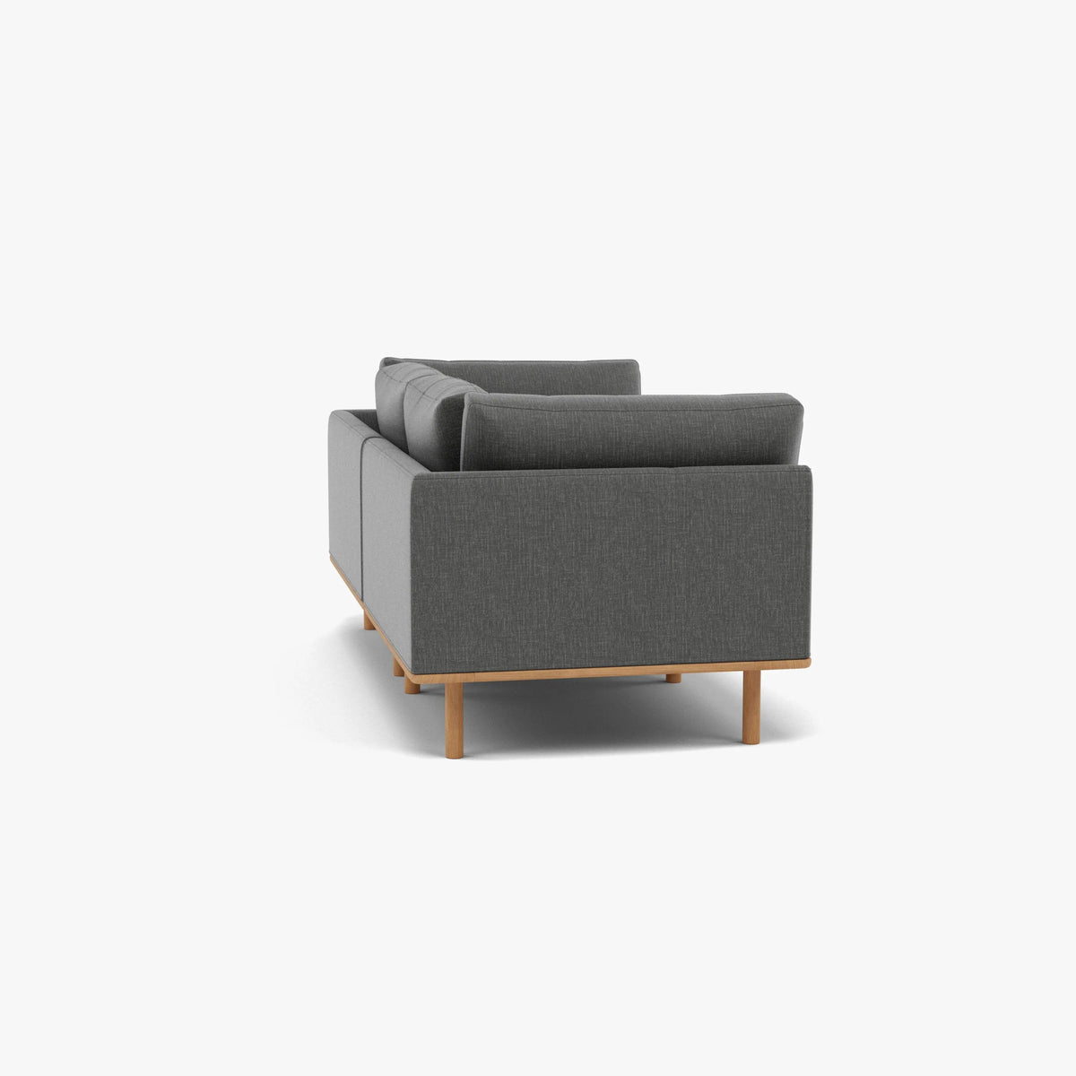 Anika Modular Sofa - Solid American White Oak - 2-Seater in Steel Gray Fabric
