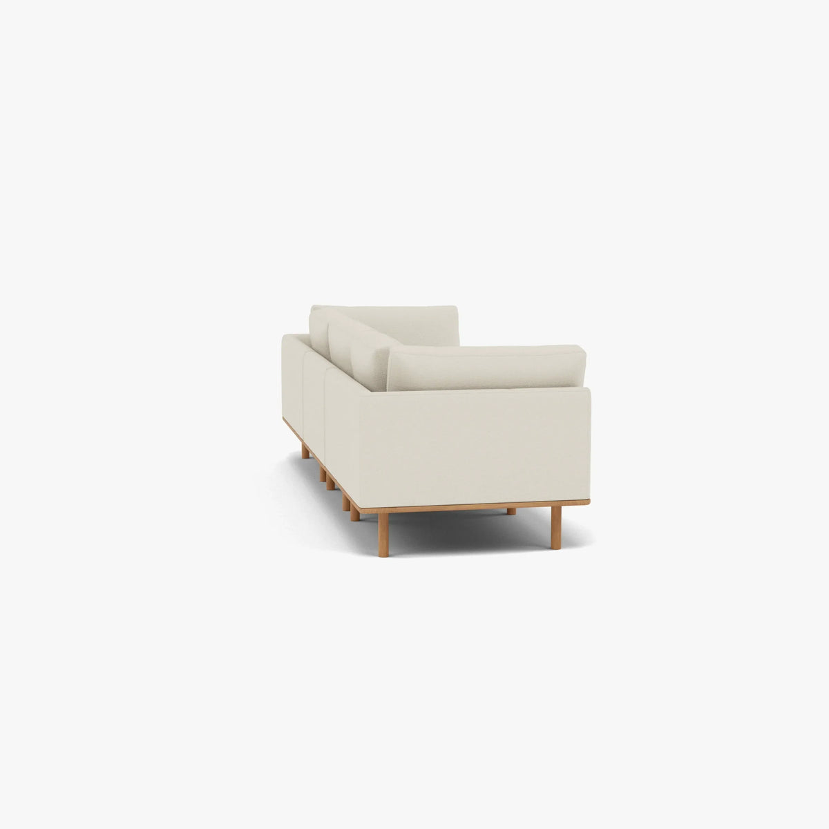 Anika Modular Sofa - Solid American White Oak - 3-Seater in Bone White Fabric