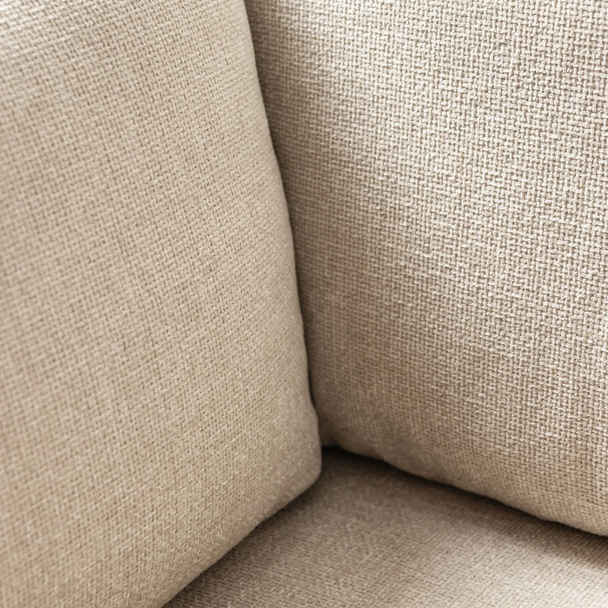 Anika Modular Sofa - Solid American White Oak - 2-Seater Chaise in Ivory Beige Fabric