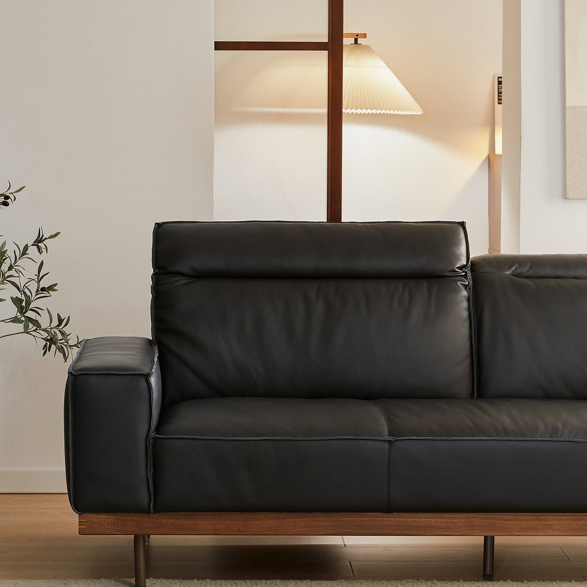 Japandi Genuine Leather 1 Seater Sofa RIVER