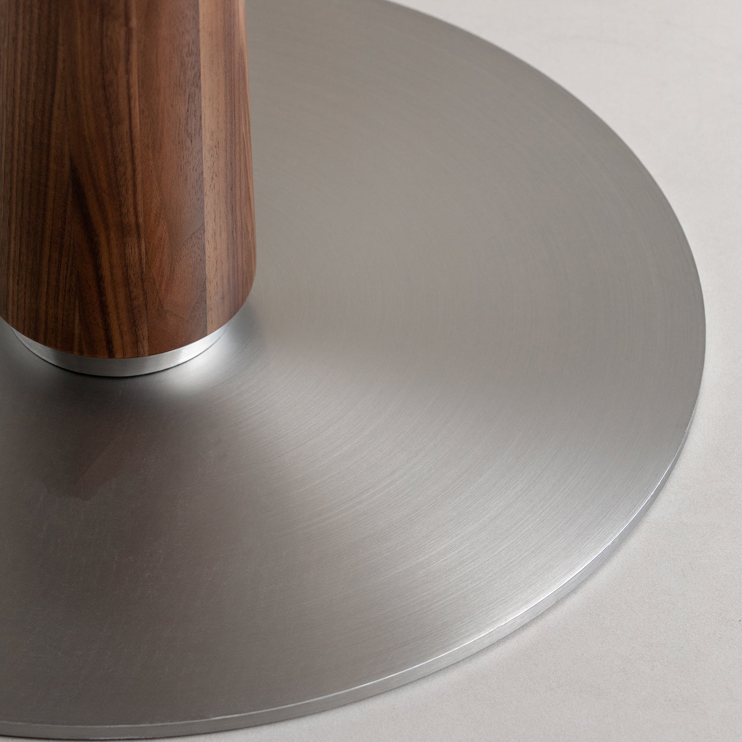 Japandi Walnut Wood Sintered Stone Round Dining Table GREY