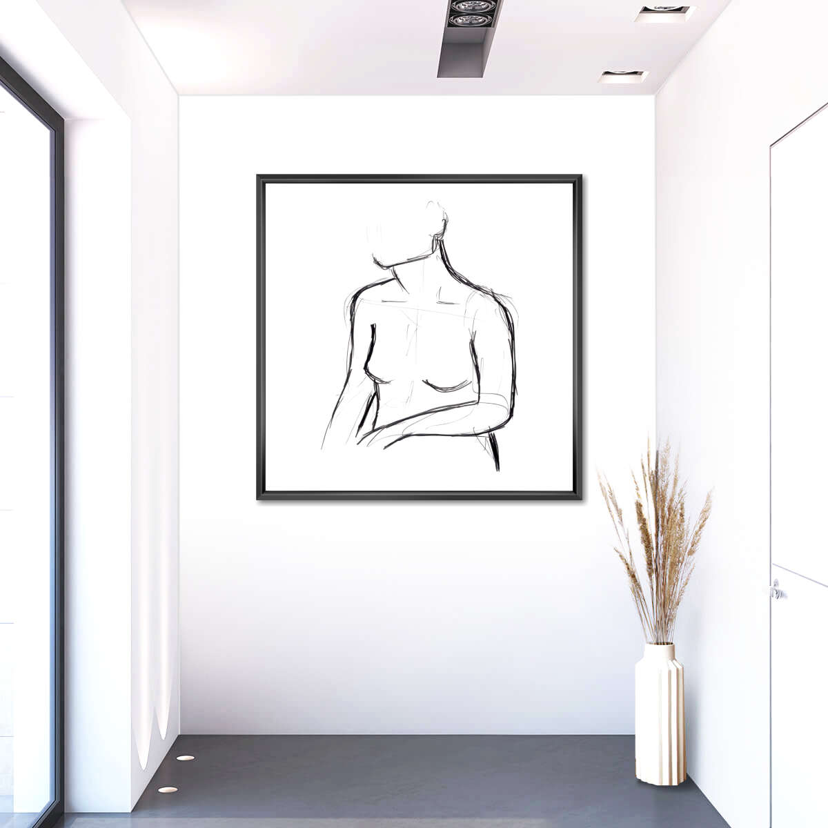 Female Torso Sketch Wall Art