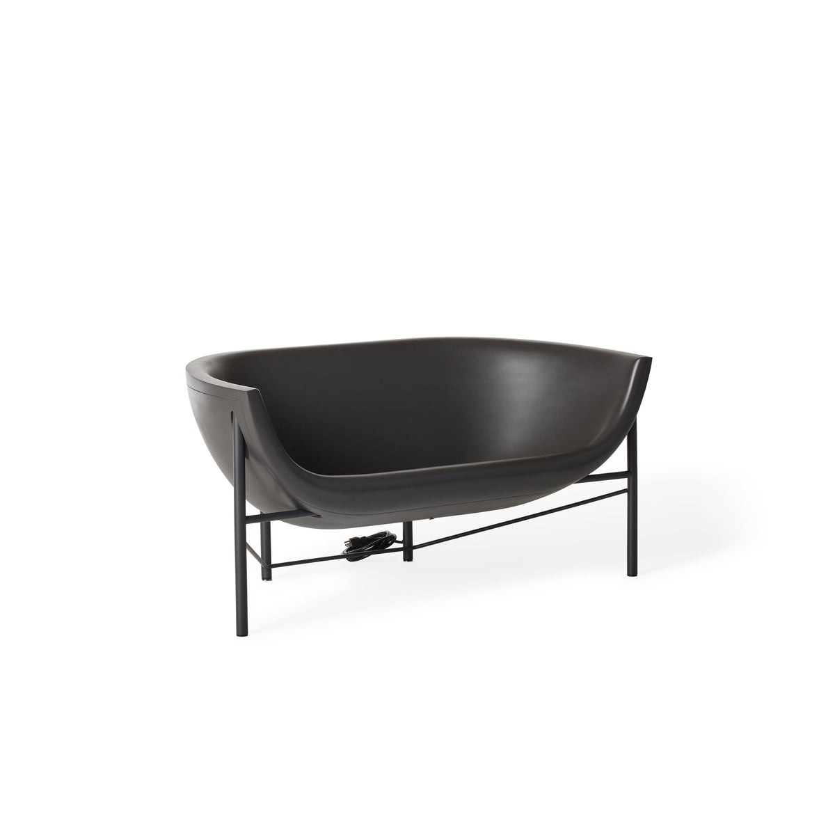 Kosmos Heated Charcoal Sofa, side profile