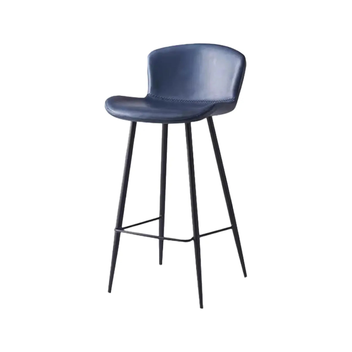 Leather Saddle Counter & Bar Stool with Low Back & Footrest
