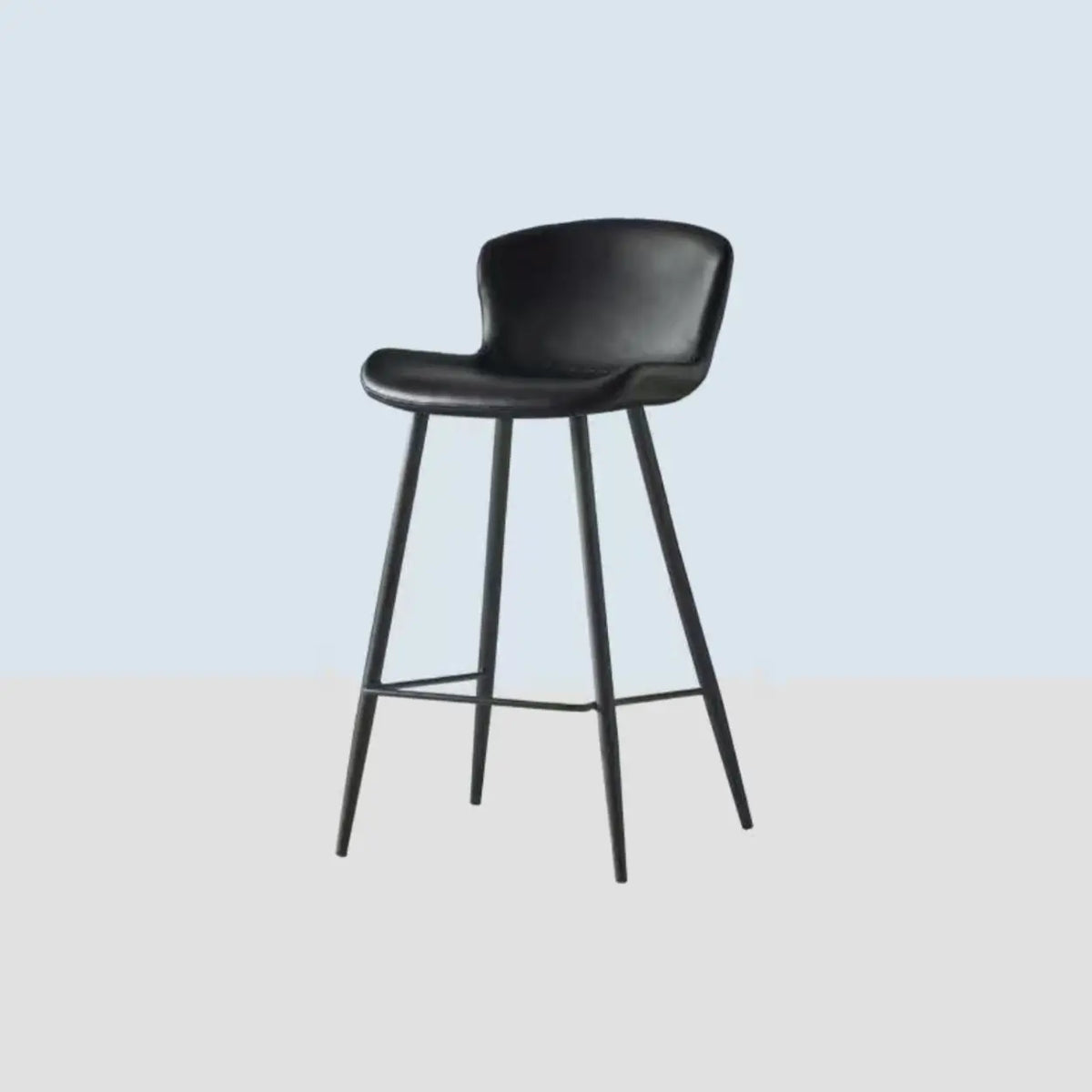 Leather Saddle Counter & Bar Stool with Low Back & Footrest
