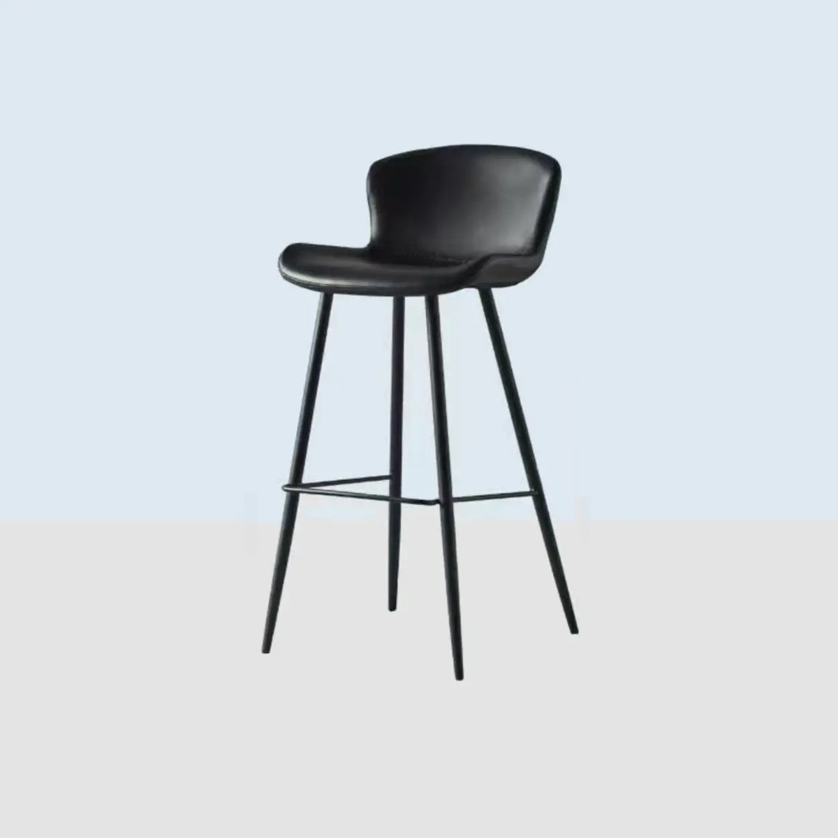 Leather Saddle Counter & Bar Stool with Low Back & Footrest