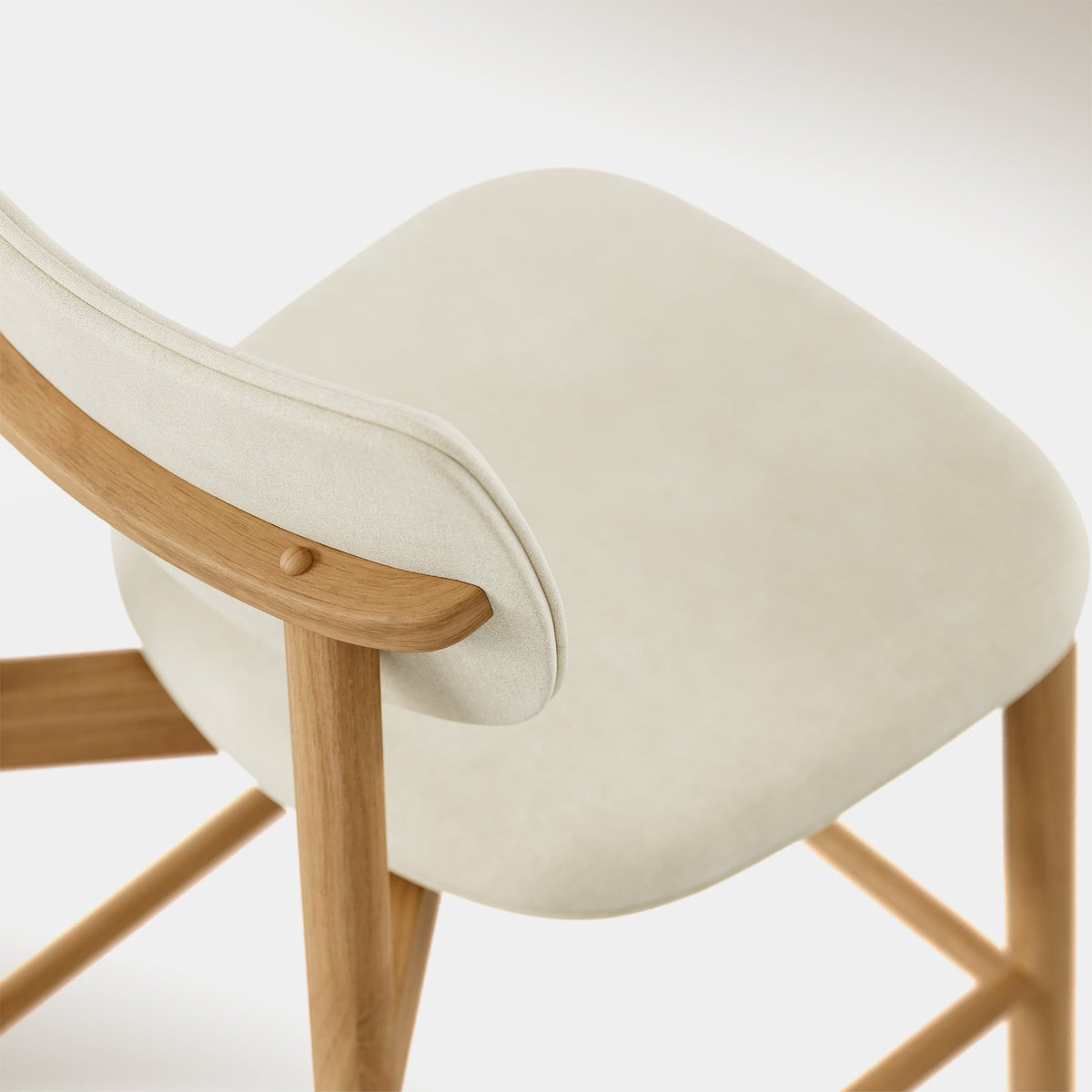 Maia Counter Stool - Beige & Oak