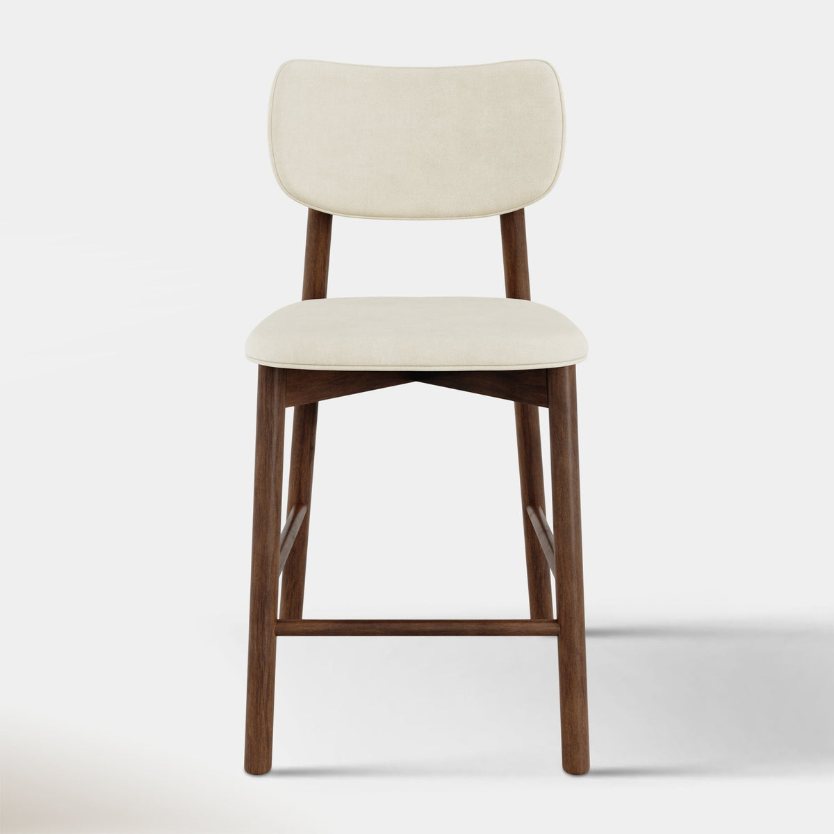 Maia Counter Stool - Ivory & Walnut