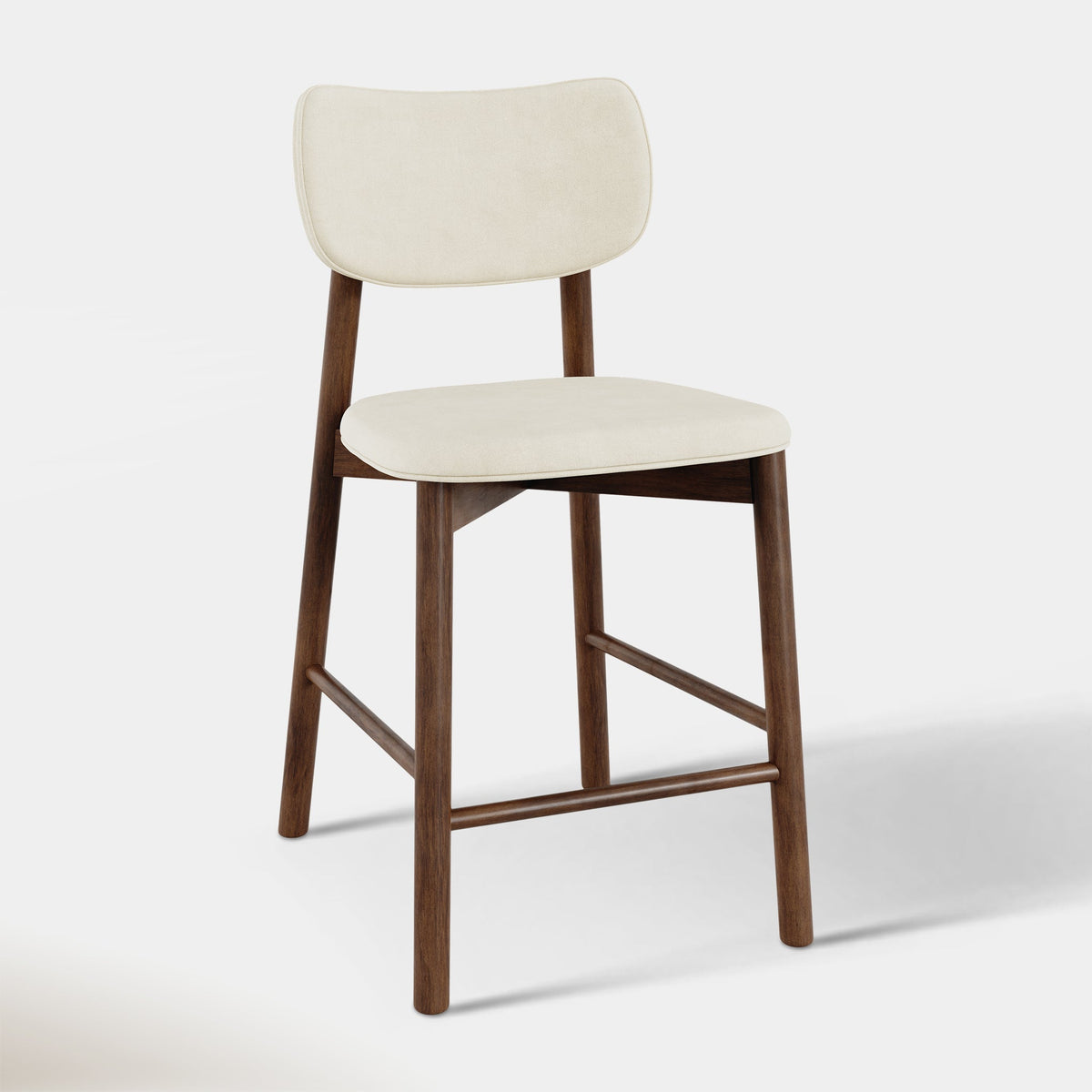 Maia Counter Stool - Ivory & Walnut