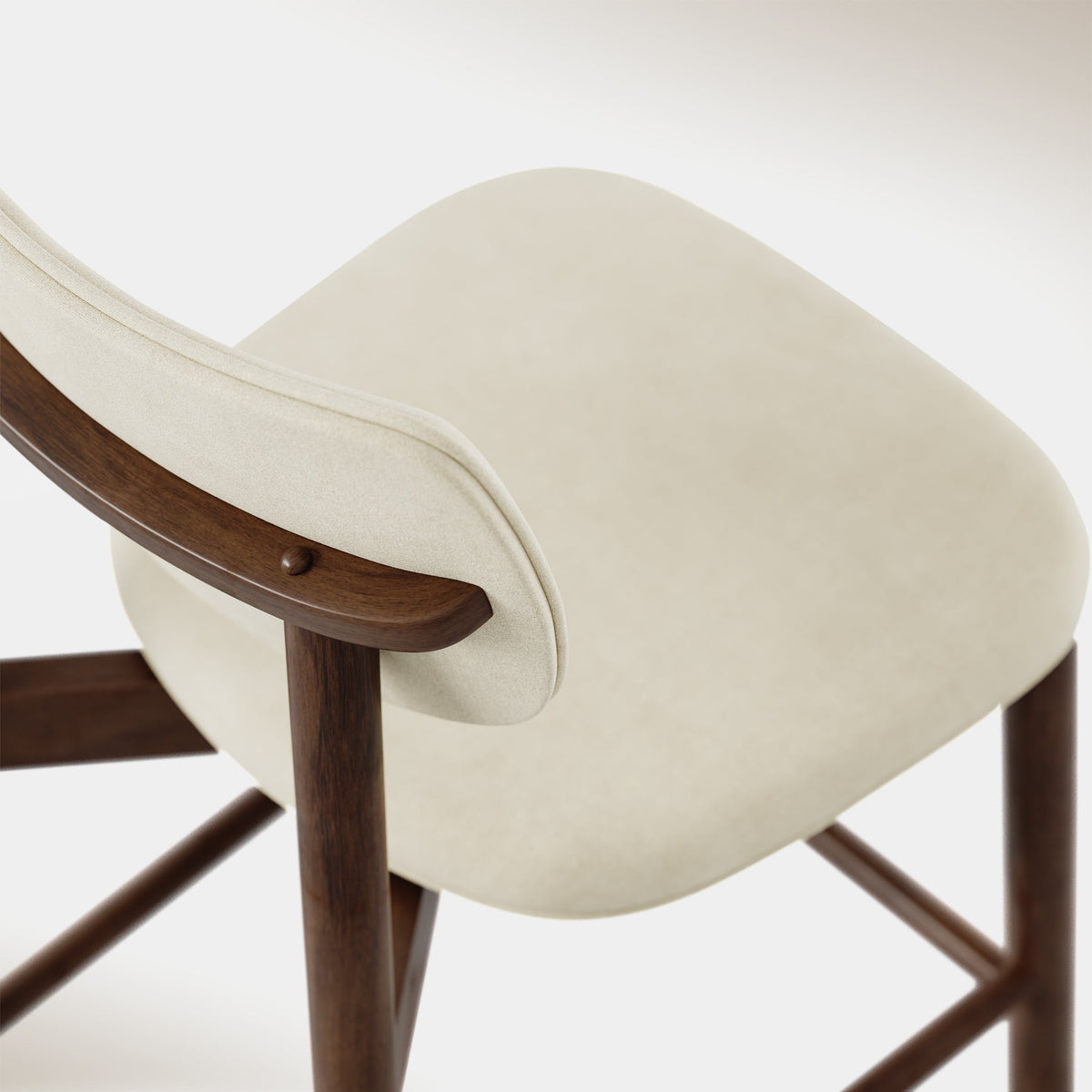 Maia Counter Stool - Ivory & Walnut