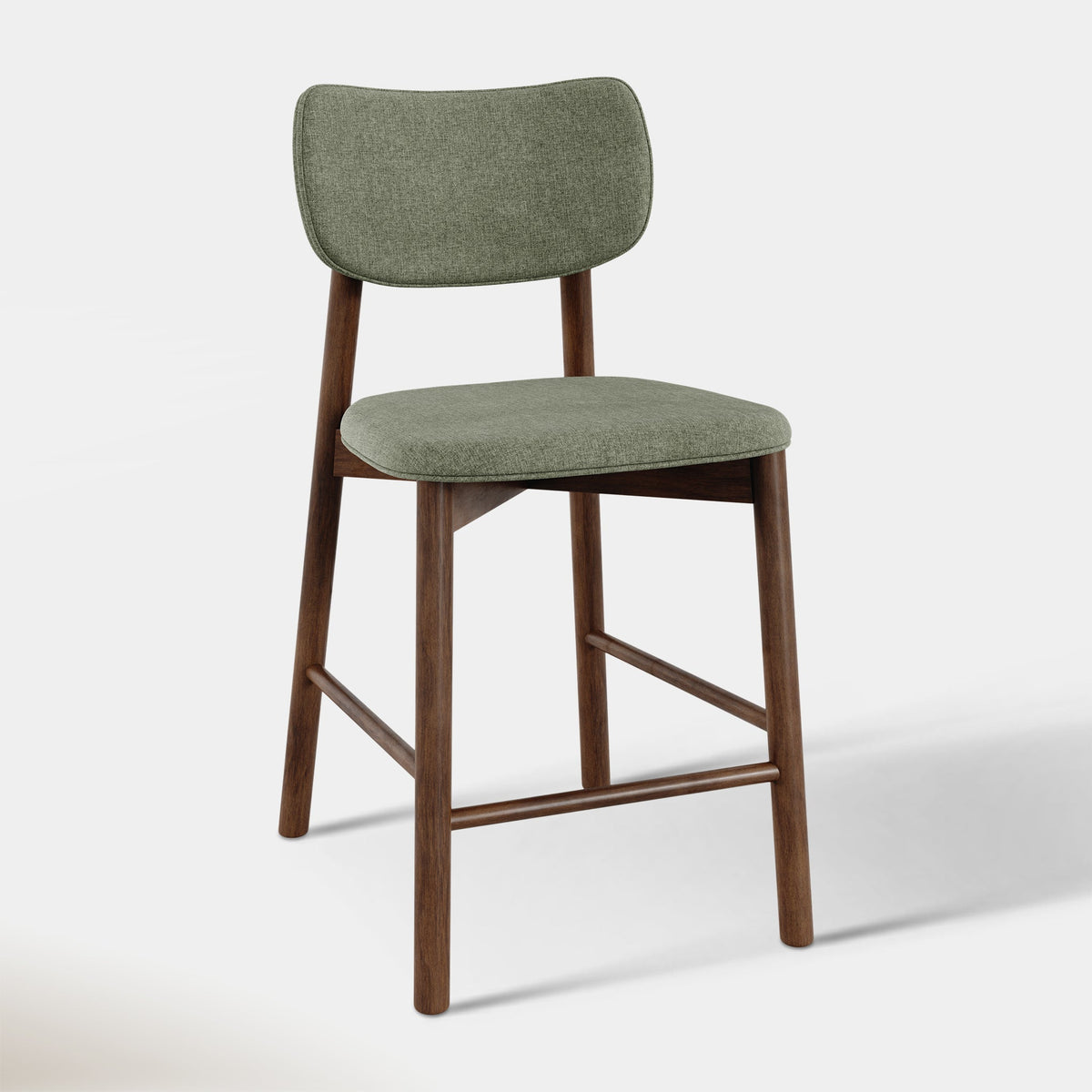 Maia Counter Stool - Fern Green & Walnut