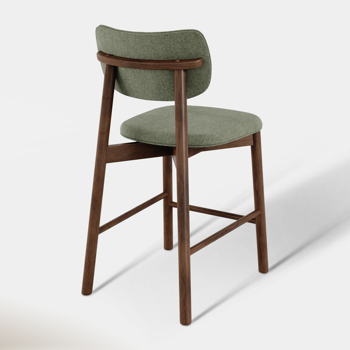 Maia Counter Stool - Fern Green & Walnut