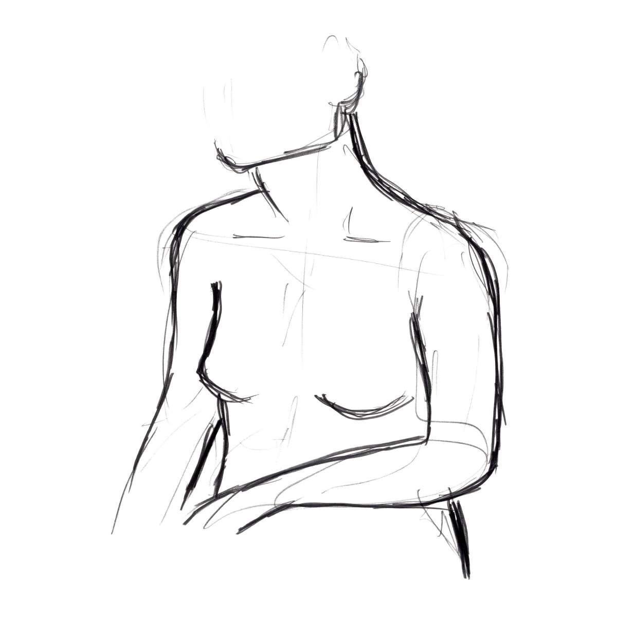 Female Torso Sketch Wall Art