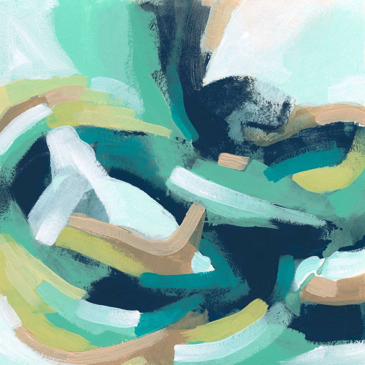 Teal Swirl Abstract IV Wall Art