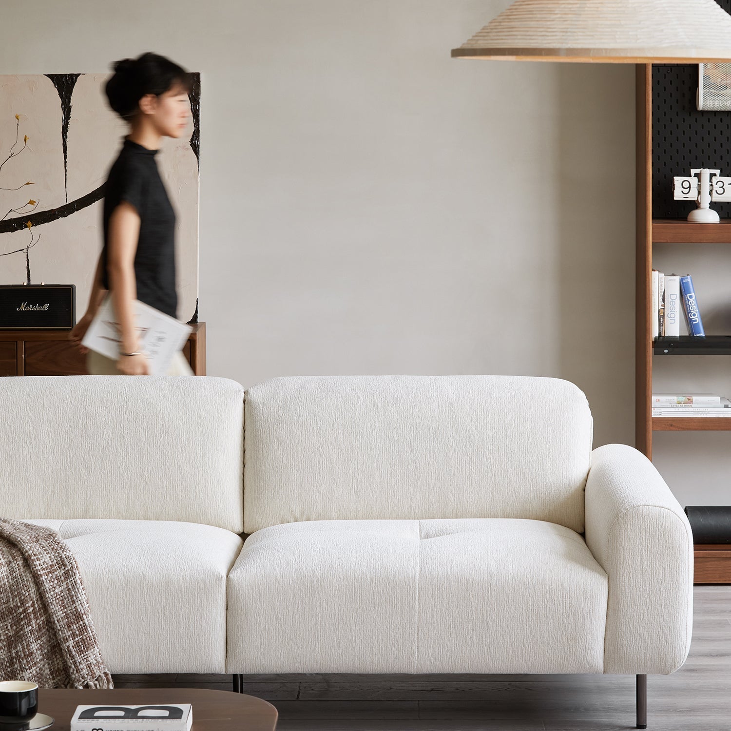 Minimalist Chenille Velvet Fabric 2 Seater Sofa DRIFT