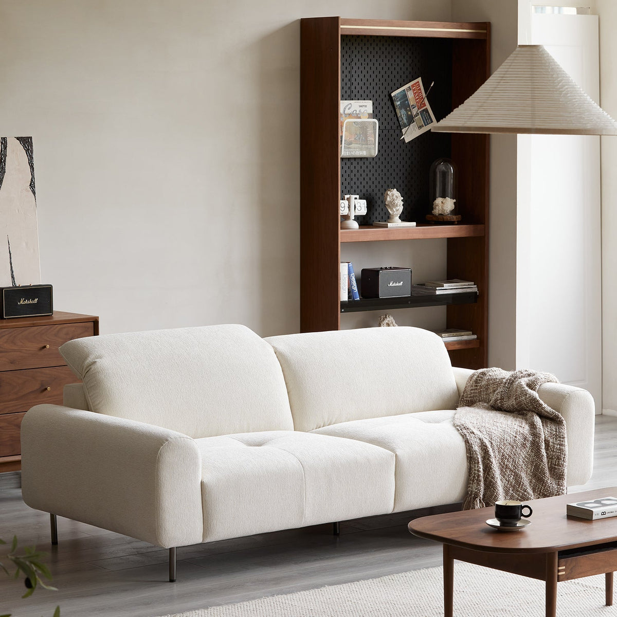 Minimalist Chenille Velvet Fabric 2 Seater Sofa DRIFT